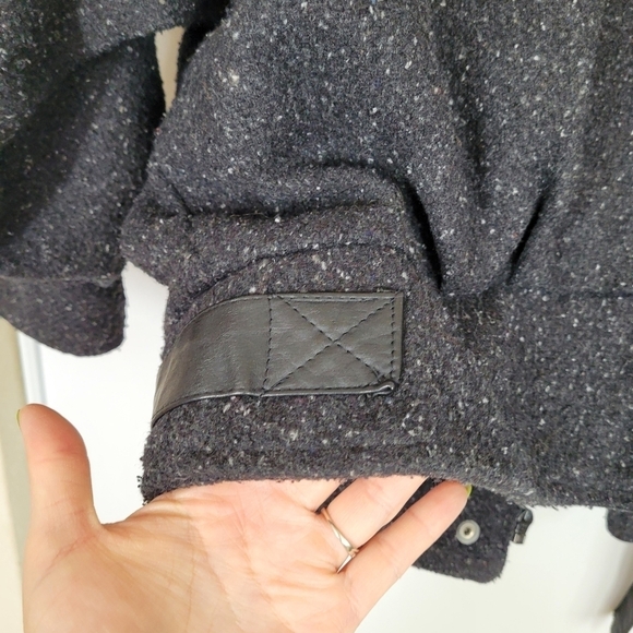 Ada Paris Vintage 1980s Fleck Wool Leather Bomber Jacket 9/10 Biker Glam Rock - Picture 5 of 17